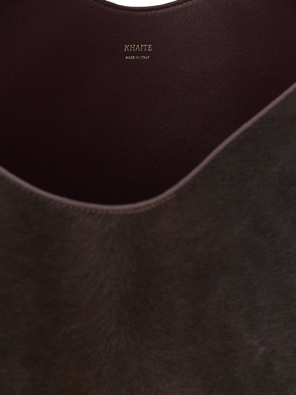 Khaite Bordeaux Calfskin Tote Bag