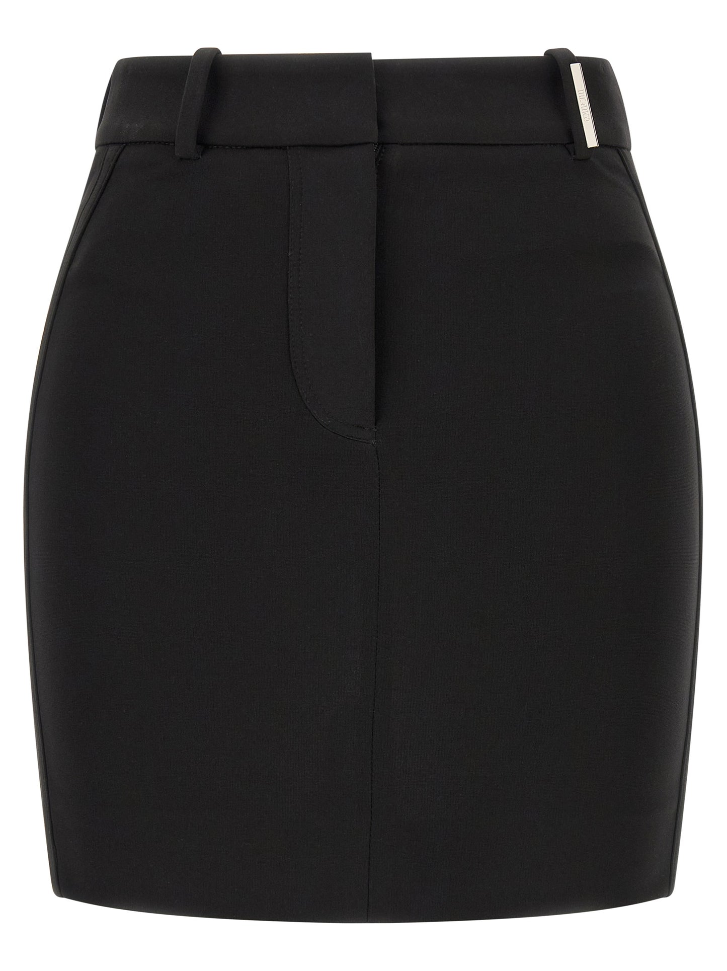 The Attico Black Viscose Long Skirt