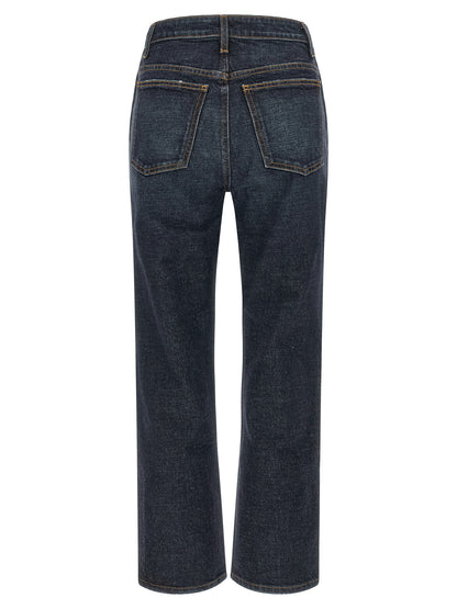 Khaite Blue Cotton Flared Jeans