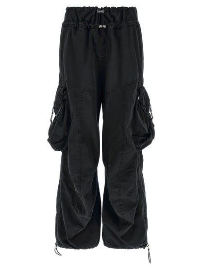 The Attico Black Cotton Cargo Pants