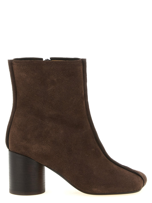 Ankle Boots by MM6 Maison Margiela for women in cowhide suede leather brown features an enchanting design from the Women's Cowhide Suede Leather Ankle Boots collection, highlighting a enchanting block-heel and for a refined look.
