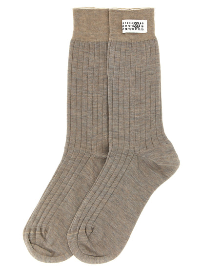 MM6 Maison Margiela Beige Wool Socks