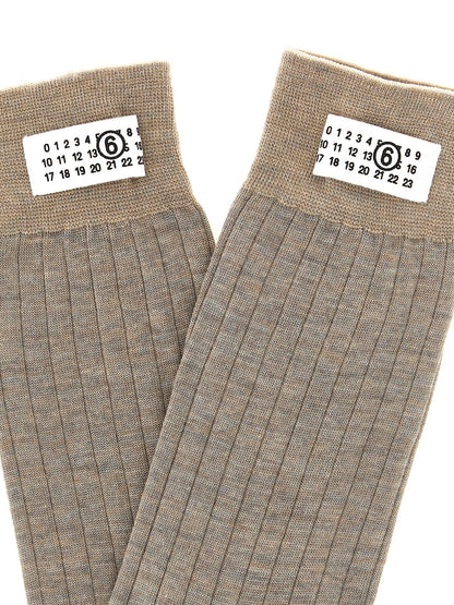 MM6 Maison Margiela Beige Wool Socks