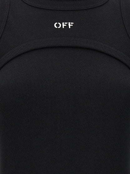 Off-White Black Cotton Midi Dress