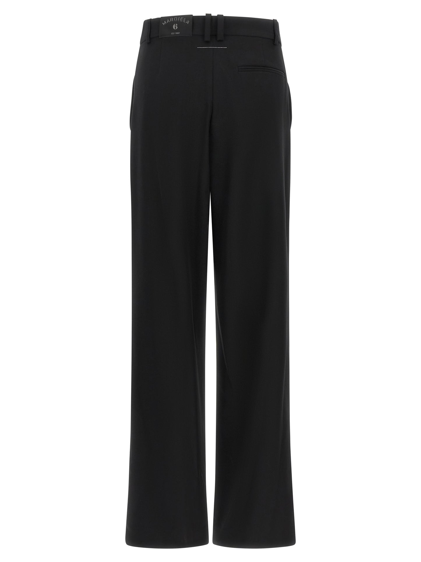 MM6 Maison Margiela Black Polyester Casual Pants