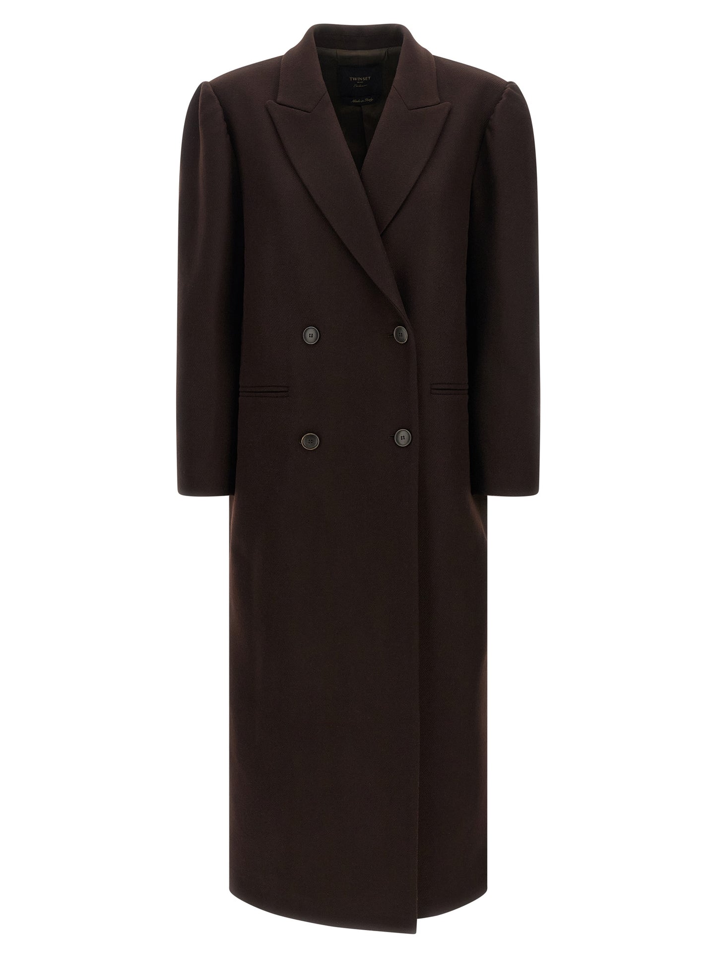 Twinset Brown Wool Coat