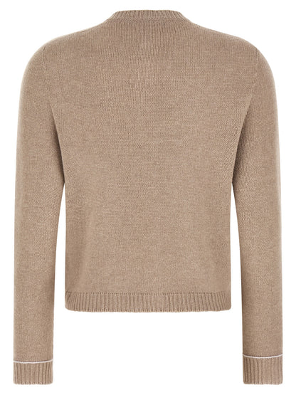 Fabiana Filippi Beige Virgin Wool Cardigan