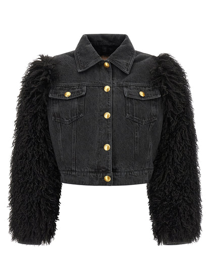 Twinset Black Cotton Denim Jacket