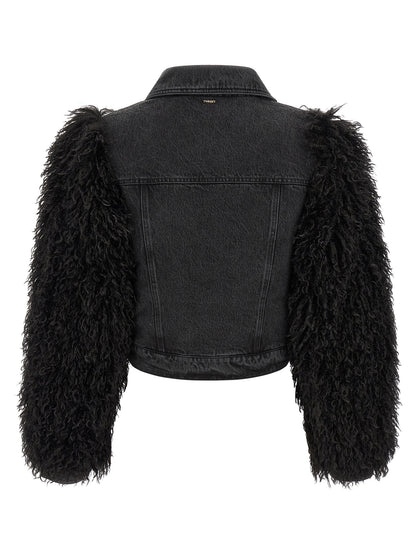 Twinset Black Cotton Denim Jacket