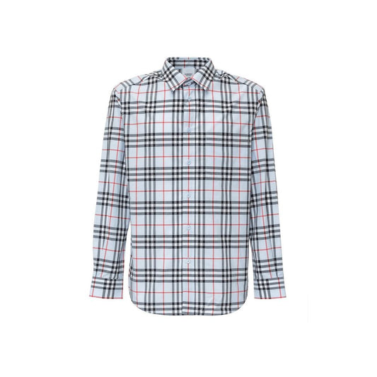 Burberry Blue Cotton Dress Shirt