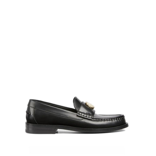 Gucci Black Leather Slip-On Loafers