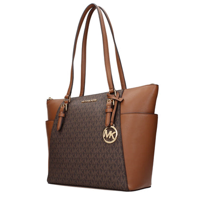 Shoulder Bag by Michael Kors for women in leather brown showcases a statuesque silhouette, artfully detailed with a secure , organized , and versatile shoulder-strap for a statuesque look.