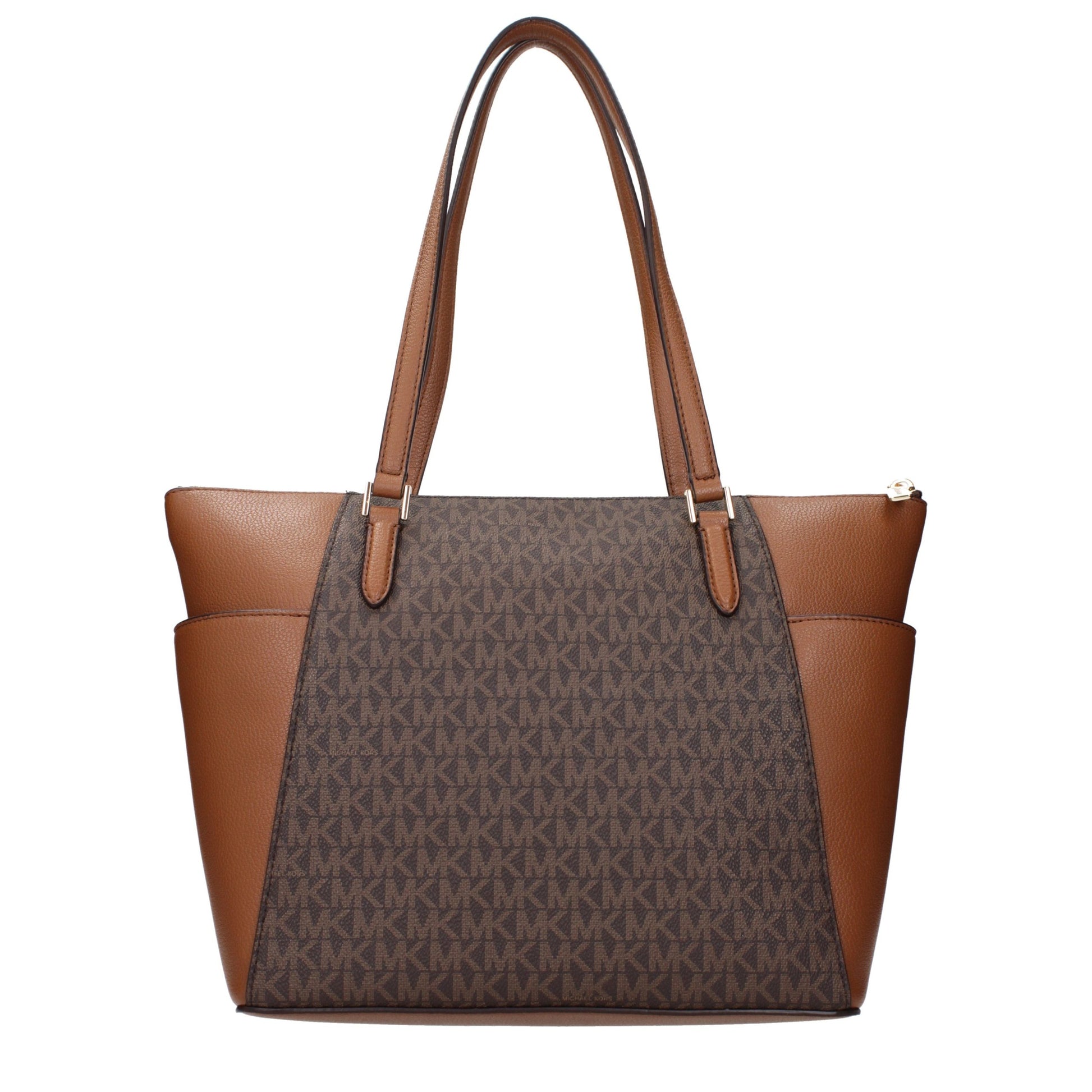 Shoulder Bag by Michael Kors for women in leather brown features a statuesque silhouette, showcasing a secure and statuesque with versatile shoulder-strap for a statuesque finish.