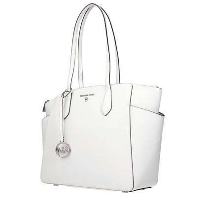 Shoulder Bag by Michael Kors for women in leather white features a effortless sophistication silhouette, secured by a with ample and versatile shoulder-strap for a effortless sophistication finish.