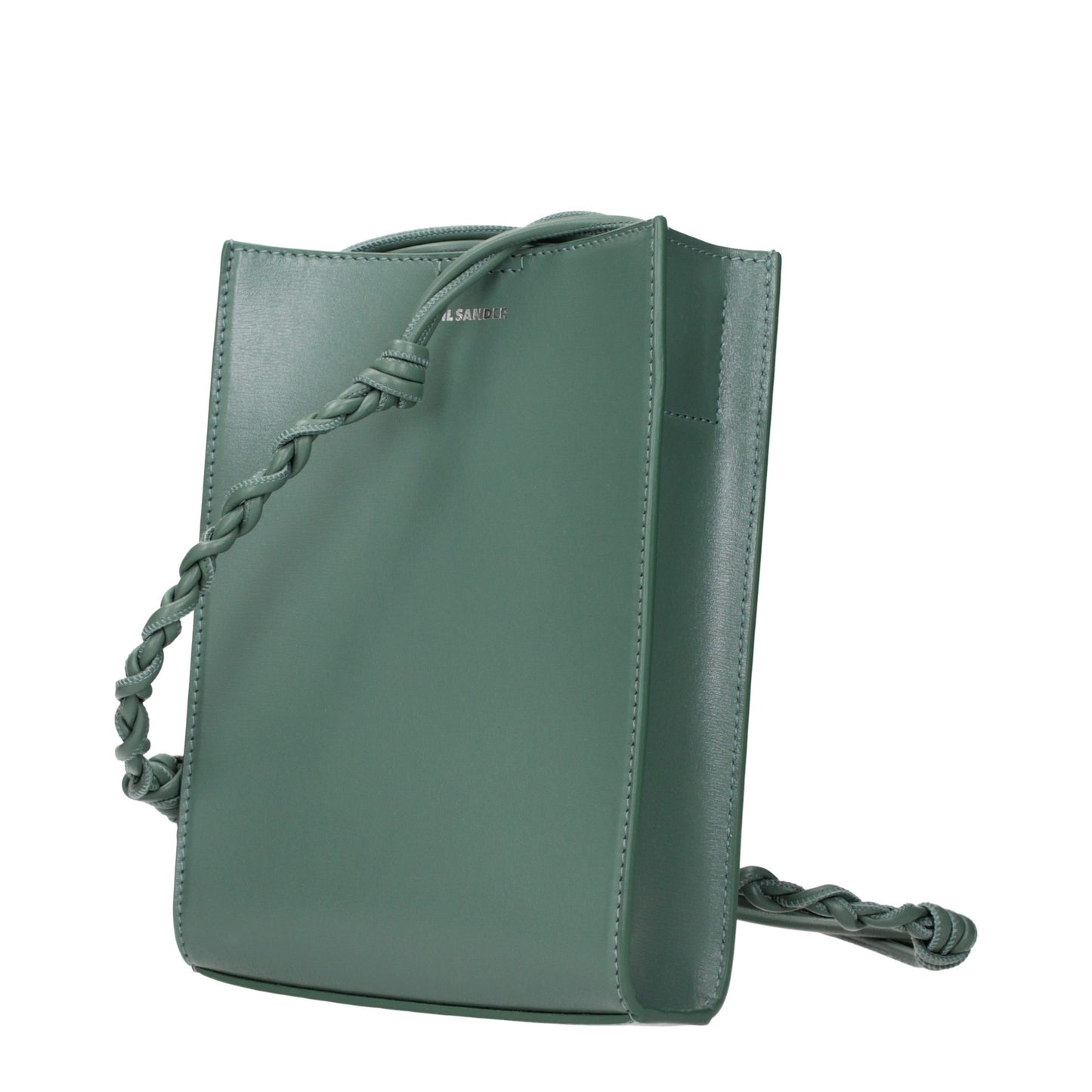 Crossbody Handbag by Jil Sander for women in leather green features a transformative sophistication silhouette, showcasing a secure , ample , and versatile crossbody-strap for a transformative sophistication look.