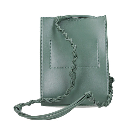 Crossbody Handbag by Jil Sander for women in leather green features a multifaceted silhouette, showcasing a secure and multifaceted with versatile crossbody-strap for multifaceted style.