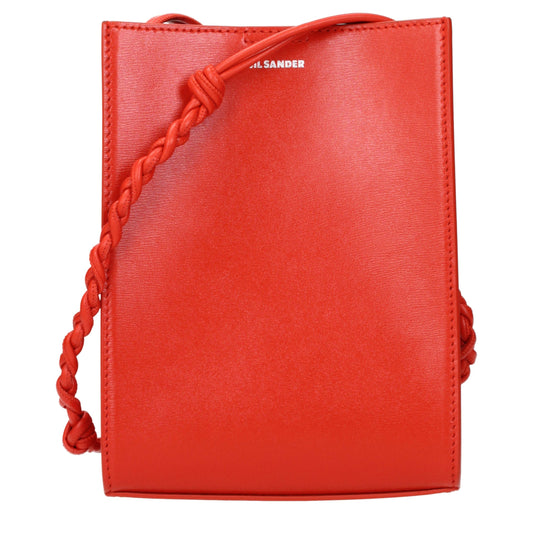 Crossbody Handbag by Jil Sander for women in leather red features a transformative elegance silhouette, showcasing a secure , organized , and versatile crossbody-strap for a transformative elegance look.