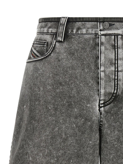 Diesel Gray Polyethylene Bermuda Shorts