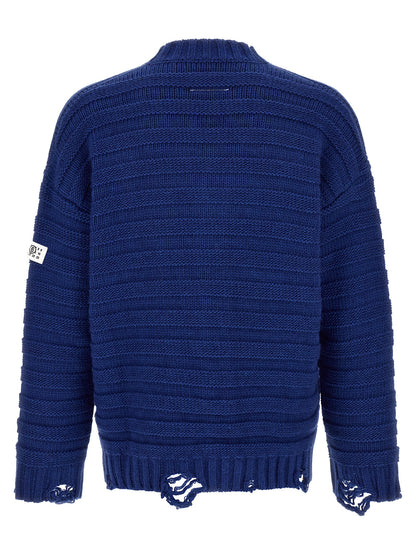 MM6 Maison Margiela Blue Virgin Wool Cardigan