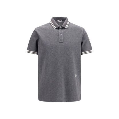 Moncler Gray Cotton Polo Shirt