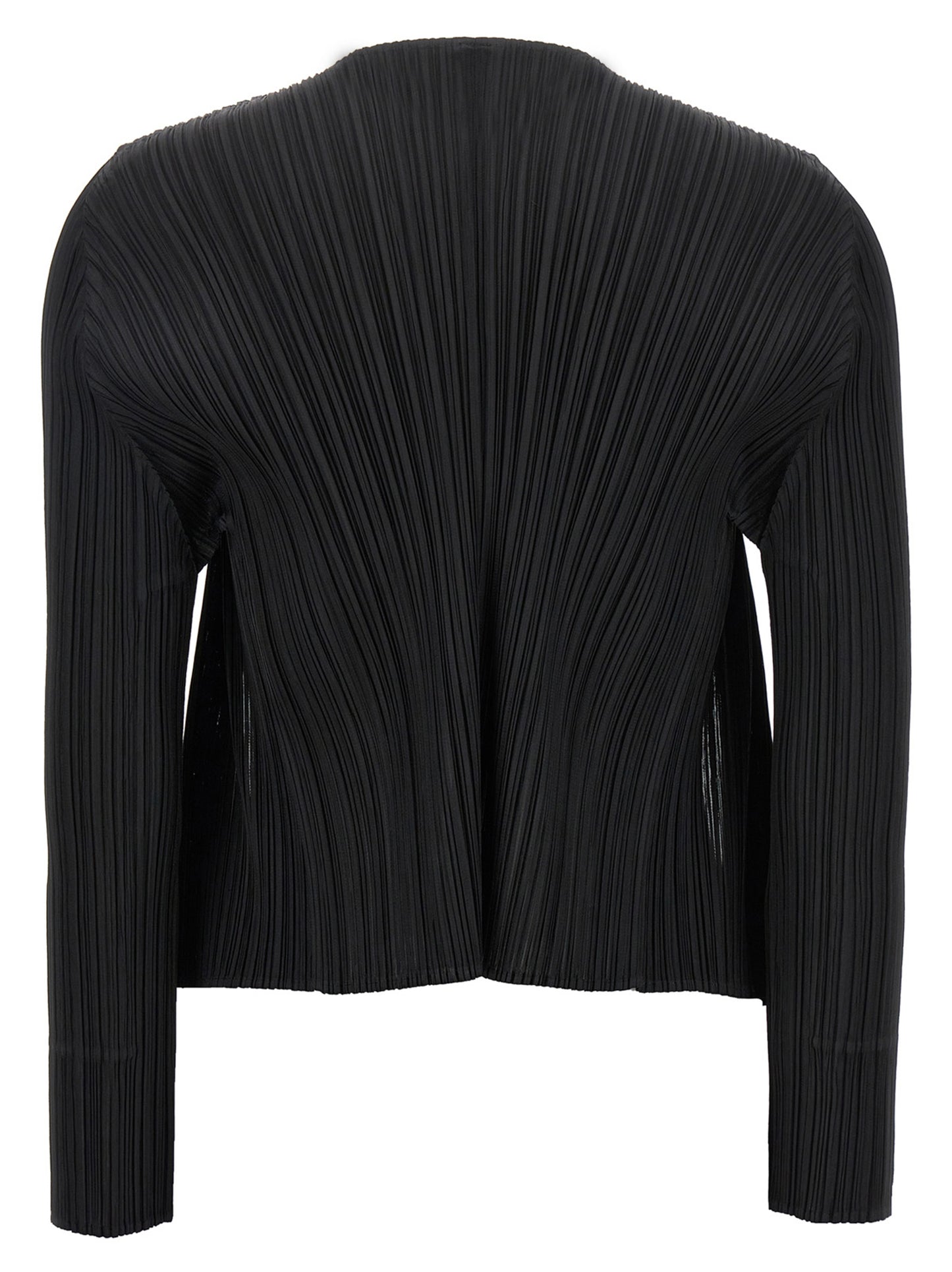 PLEATS PLEASE ISSEY MIYAKE Black Polyester Cardigan