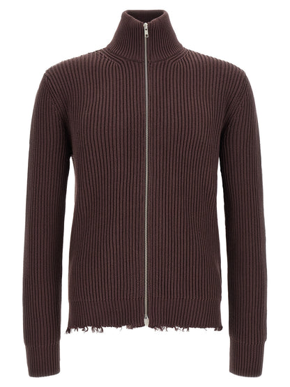 MM6 Maison Margiela Brown Cotton Cardigan