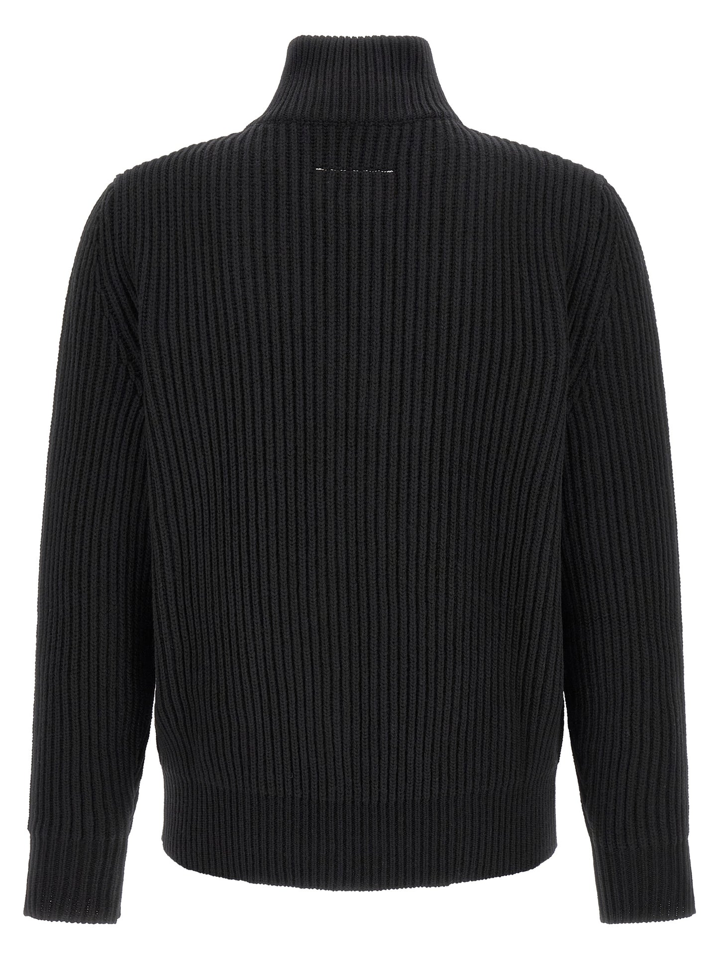 MM6 Maison Margiela Black Wool Full-Length Jacket