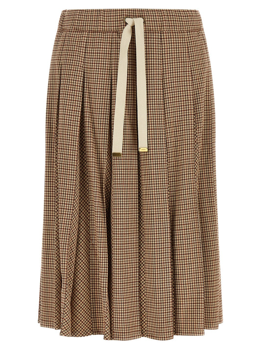 Moncler Beige Viscose Midi Skirt