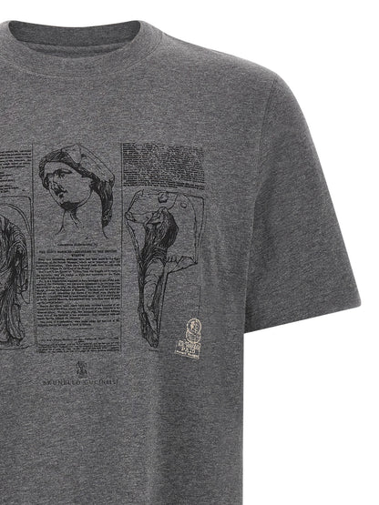 Brunello Cucinelli Gray Cotton T-Shirt