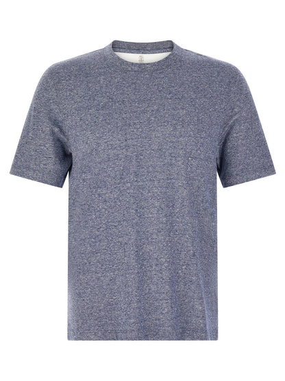 Brunello Cucinelli Blue Linen T-Shirt