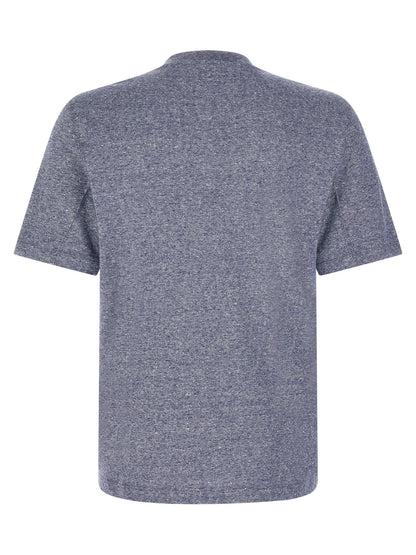 Brunello Cucinelli Blue Linen T-Shirt