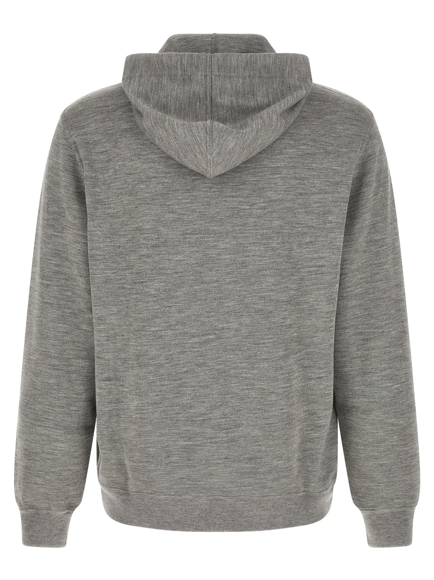 Sweatshirt Hoodie by Brunello Cucinelli for men in cashmere silk & polyamide gray features an avant-garde silhouette, showcasing a sophisticated hooded neckline and detail for a truly avant-garde finish.