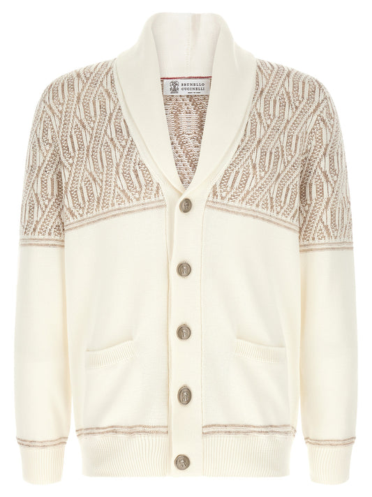 Brunello Cucinelli Beige Cotton Cardigan