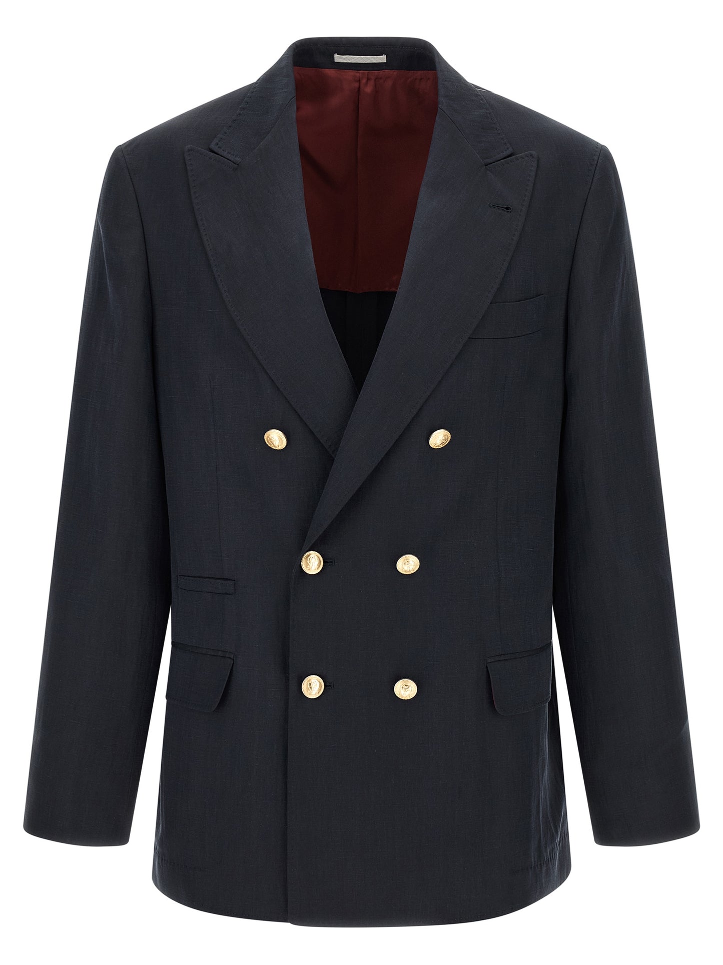 Brunello Cucinelli Blue Silk Blazer