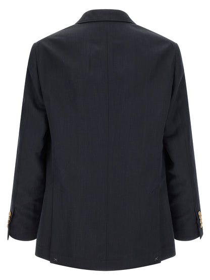 Brunello Cucinelli Blue Silk Blazer