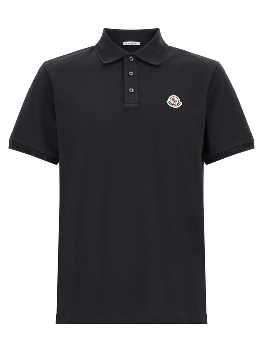 Polo Shirt by Moncler for men in cotton felt blue features a eye catching silhouette, showcasing a refined and for a eye catching finish.