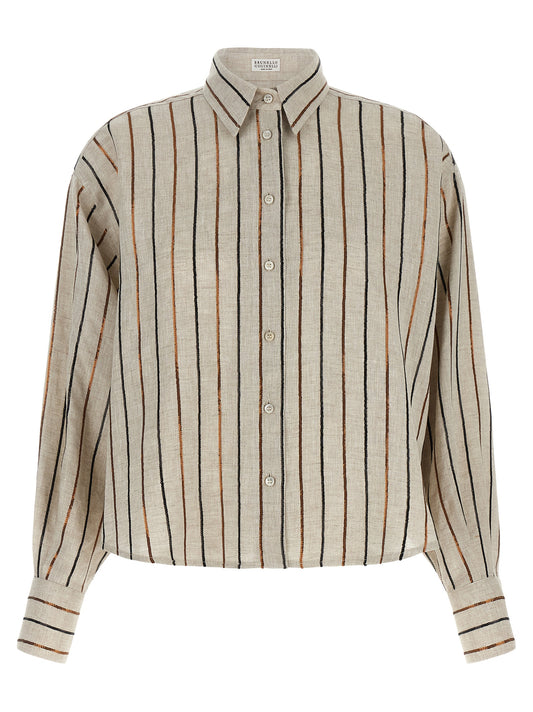 Brunello Cucinelli Beige Linen Blouse