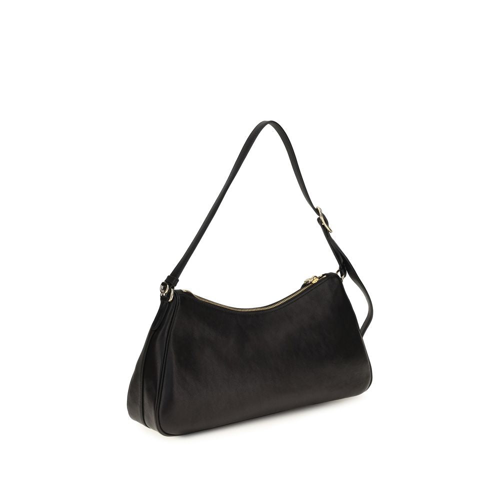 Shoulder Bag by Prada for women in bos taurus calf leather & polyurethane black & natural showcases a statuesque silhouette, artfully detailed with a secure zipper, organized , and versatile shoulder-strap for a statuesque look.