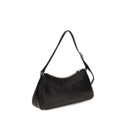 Shoulder Bag by Prada for women in bos taurus calf leather & polyurethane black & natural showcases a statuesque silhouette, artfully detailed with a secure zipper, organized , and versatile shoulder-strap for a statuesque look.