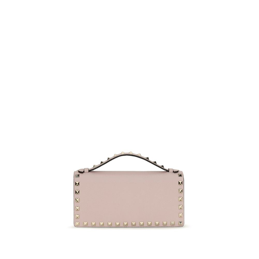 Cardholder Wallet by Valentino Garavani for women in bos taurus calf leather multicolor & signature presents a streamlined silhouette, showcasing the sophisticated design of the Rockstud Bos Taurus Calf Leather Cardholder Wallet collection with functional card-organization chain.