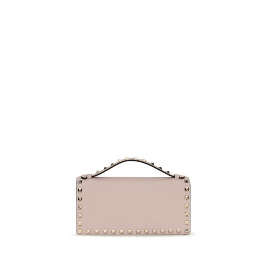 Cardholder Wallet by Valentino Garavani for women in bos taurus calf leather multicolor & signature presents a streamlined silhouette, showcasing the sophisticated design of the Rockstud Bos Taurus Calf Leather Cardholder Wallet collection with functional card-organization chain.
