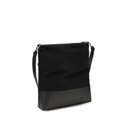 Medium Shoulder Hobo Bag by Maison Margiela for men in bos taurus calf leather black features a statuesque silhouette, showcasing a secure zipper and statuesque with versatile shoulder-strap & adjustable-strap for a statuesque finish.