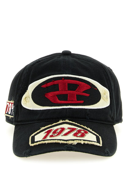 Diesel Black Cotton Cap (Baseball Hat)