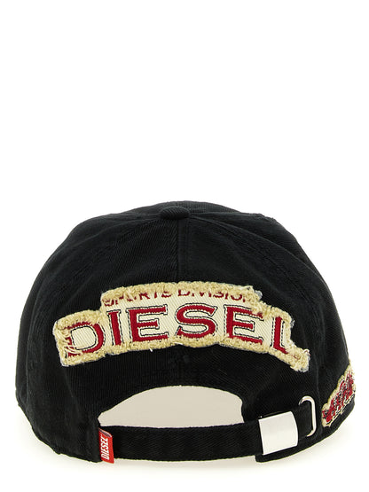 Diesel Black Cotton Cap (Baseball Hat)