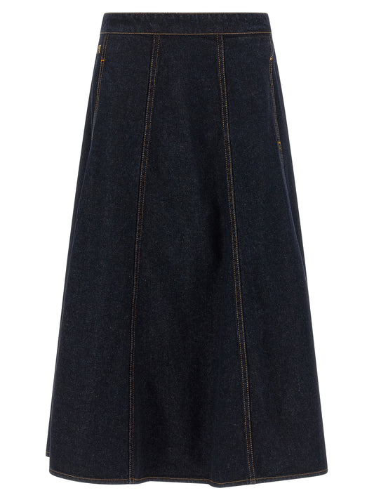 Alberta Ferretti Blue Cotton Mini Skirt