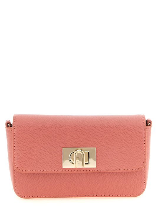 Mini Crossbody Handbag by Furla for women in calfskin leather black, multicolor & pink showcases a versatile sophistication silhouette, featuring a secure clasp, versatile sophistication , and versatile crossbody-strap for a versatile sophistication finish.