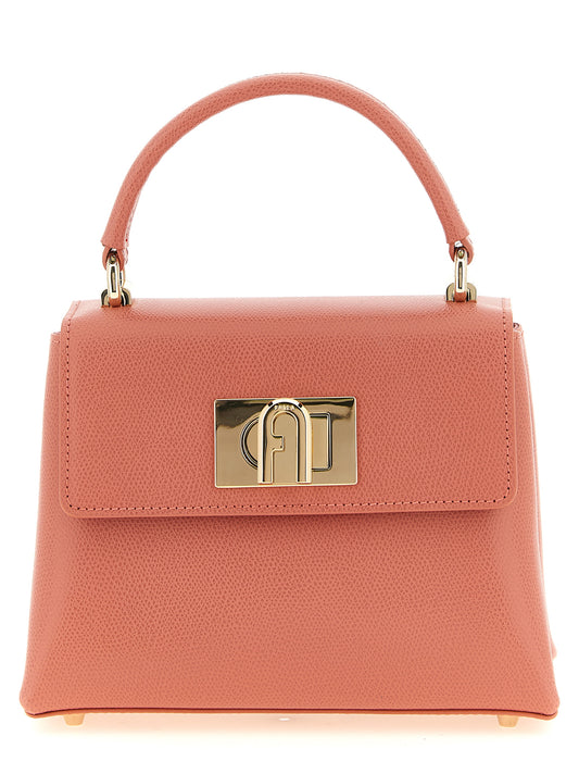 Mini Handbag by Furla for women in calfskin leather gold, multicolor, pink & signature presents a ornamental silhouette, showcasing a secure , ample , and versatile handle & adjustable-strap for a ornamental finish.