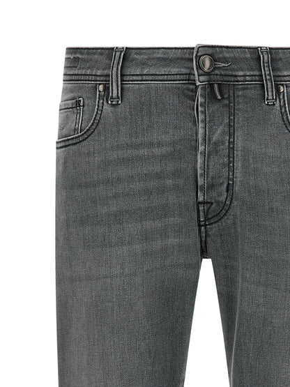 Jacob Cohen Gray Cotton Slim Fit Jeans
