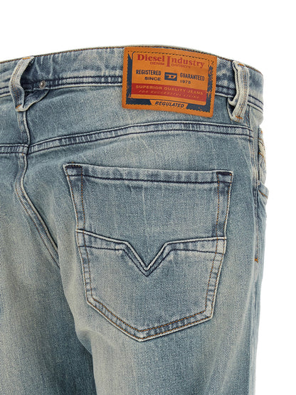 Diesel Blue Cotton Straight-Leg Jeans