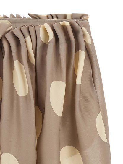 Khaite Gray Silk Mini Skirt